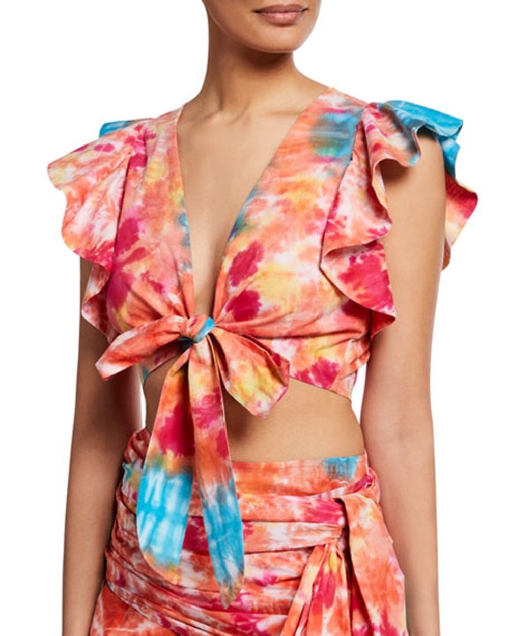All Things Mochi Lana Wrap Top Tie Dye XL NWT New